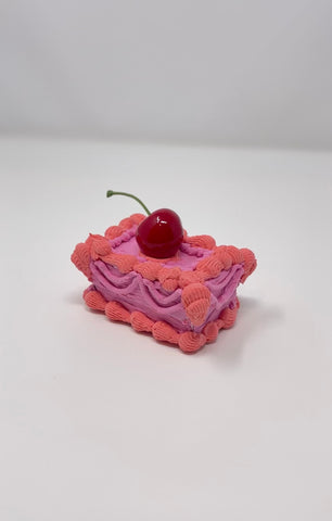 Faux Cherry on Top Cake Jewelry Box